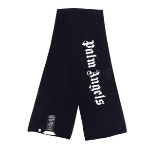 Palm Angels Navy Blue and White Scarf